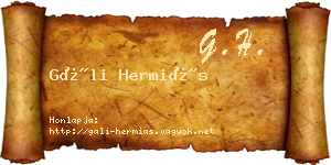 Gáli Hermiás névjegykártya